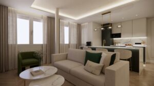 Reforma integral moderna con cocina abierta y diseño elegante