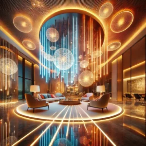 Lámpara moderna con diferentes temperaturas de color e iluminación óptima