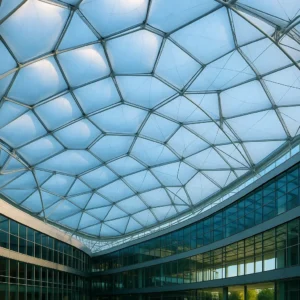 Cubierta de ETFE con estructura geodésica