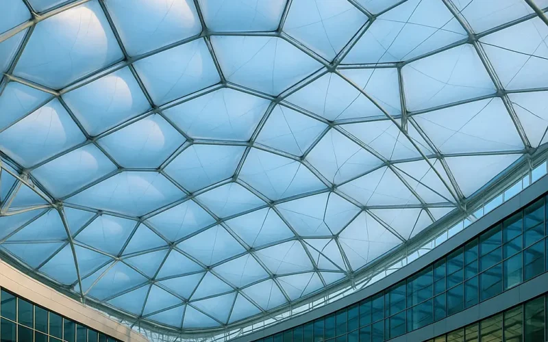 Cubierta de ETFE con estructura geodésica