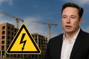 Elon Musk alerta sobre la crisis eléctrica en la construcción junto a grúas y edificios en obra