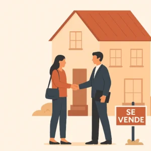 Ilustración de compraventa de vivienda en España en 2025