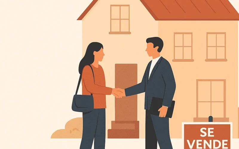 Ilustración de compraventa de vivienda en España en 2025