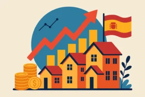 Ilustración del crecimiento económico y del mercado de la vivienda en España según la previsión del FMI
