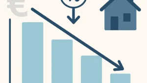 gráfico que muestra el efecto de la bajada de tipos del BCE en hipotecas en 2025