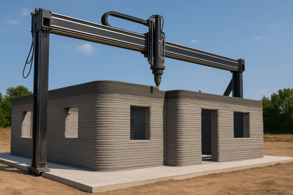 Impresora 3D construyendo una casa sin operarios