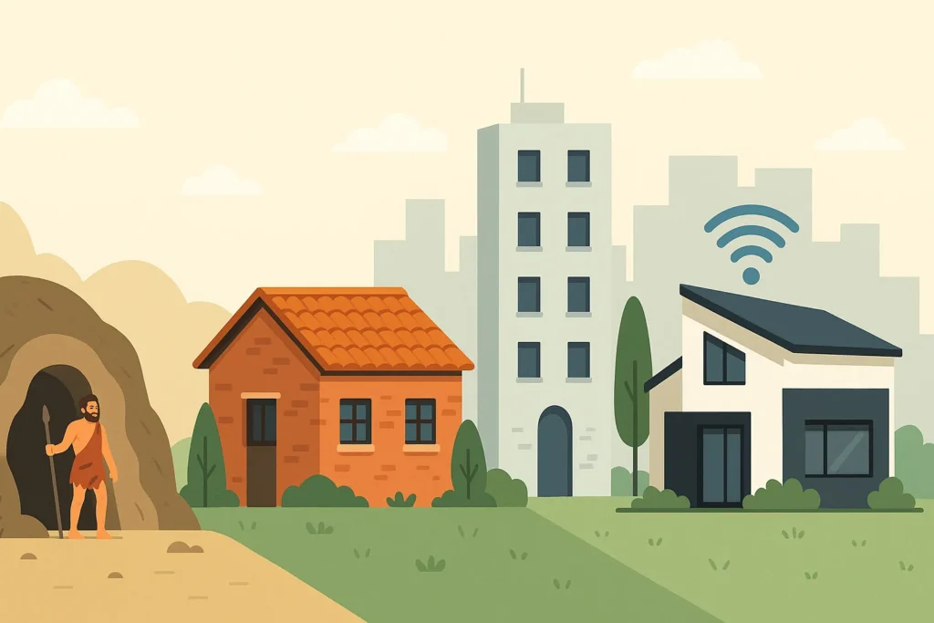 Evolución de la vivienda desde una cueva hasta una casa inteligente
