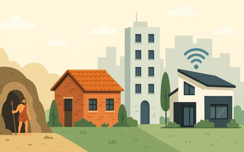 Evolución de la vivienda desde una cueva hasta una casa inteligente