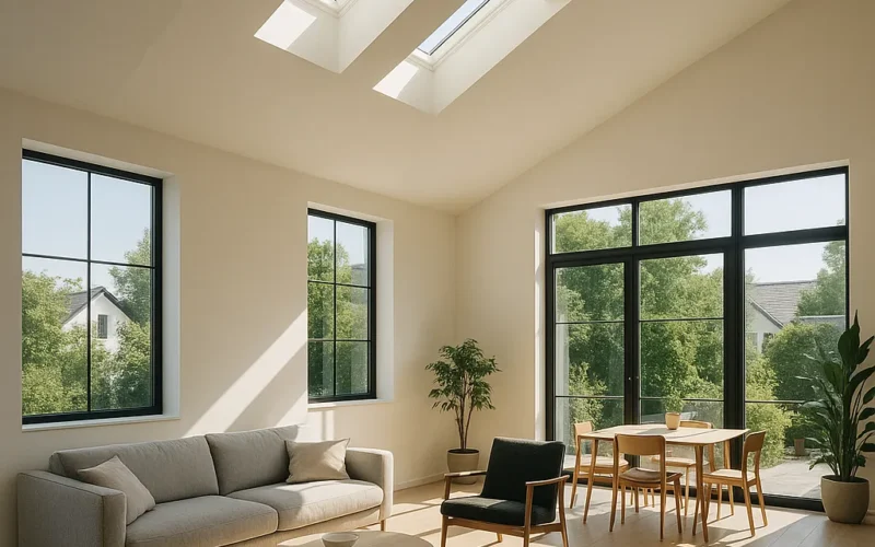 salón con iluminación natural para reducir la factura energética