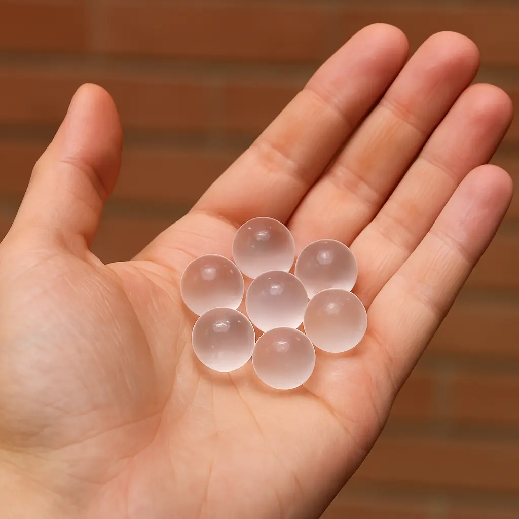 Bolas de hidrogel en mano para sistemas hidrocerámicos