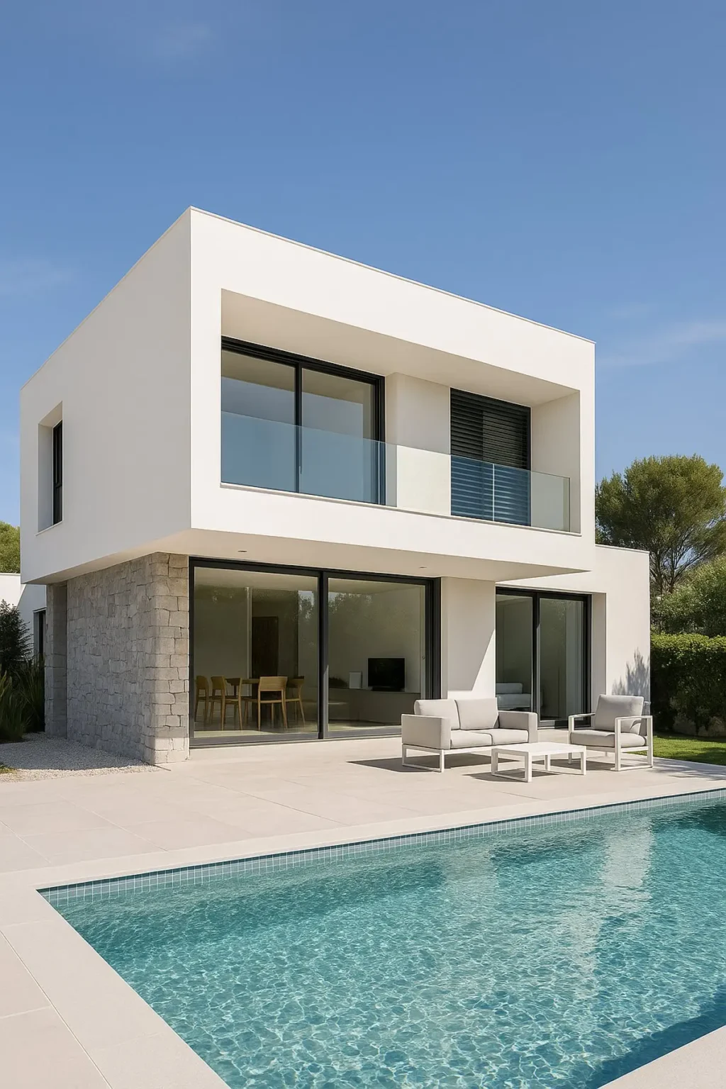 Vivienda con soluciones antihumedad como fachadas ventiladas, revestimientos Dekton y aislamiento ecológico