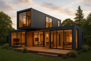 Vivienda modular construida con contenedores marítimos reciclados