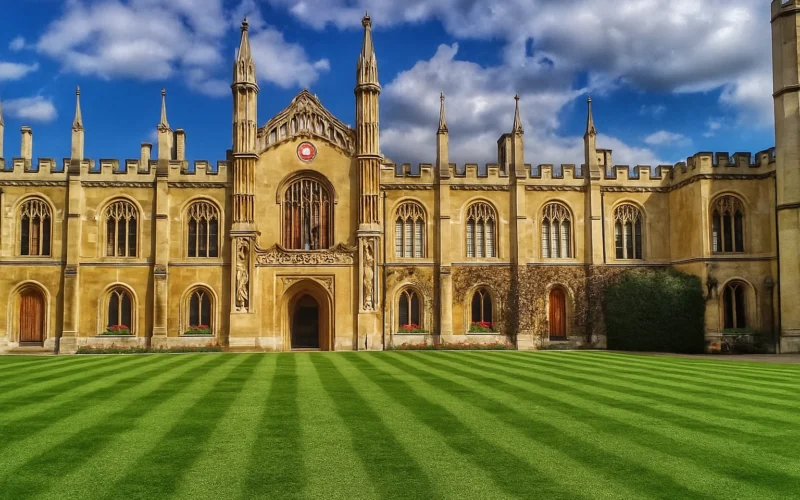 Fachada de la Universidad de Cambridge, donde se investiga cemento reciclado con cero emisiones