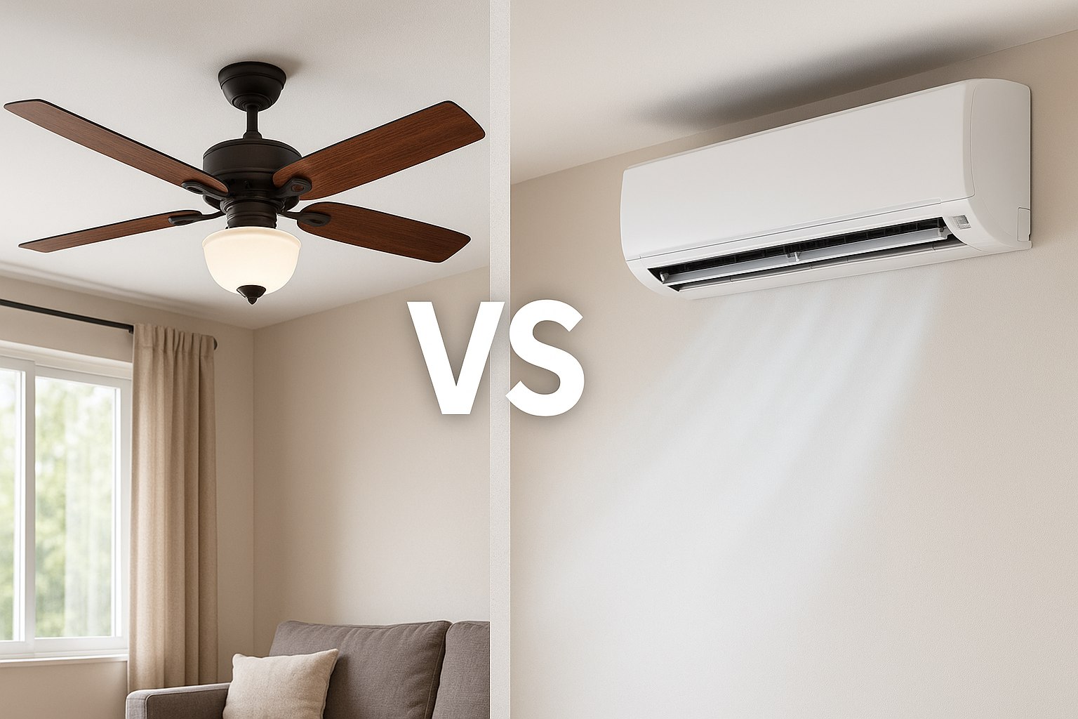 Comparativa entre ventiladores de techo y aire acondicionado durante la ola de calor