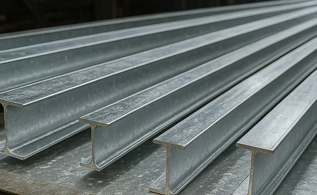 Vigas de acero estructural recién galvanizadas en caliente