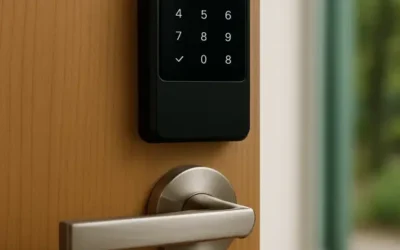 Cerradura digital en puerta inteligente