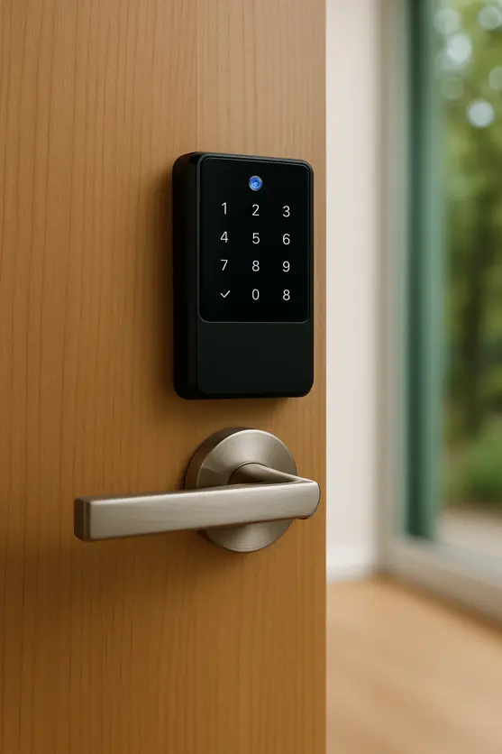 Cerradura digital en puerta inteligente