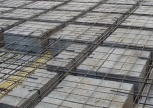 Forjado bidireccional con casetones de hormigón y mallazo de acero