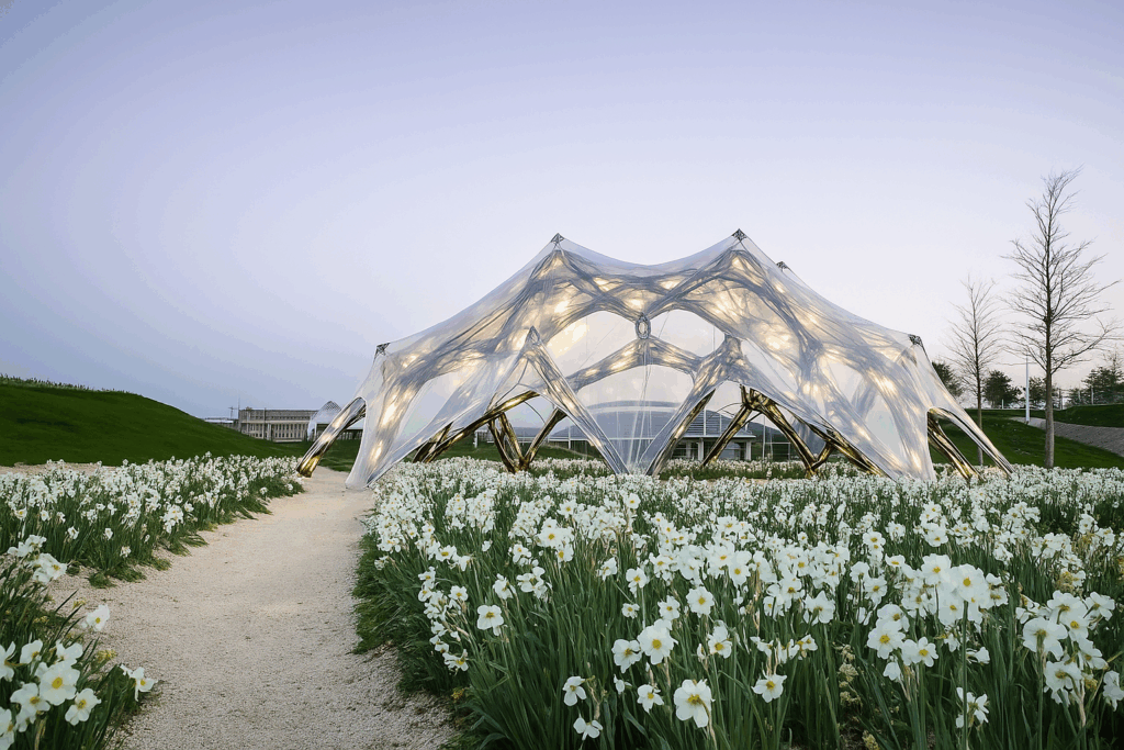 Pabellón experimental de robótica y diseño bioinspirado en Stuttgart