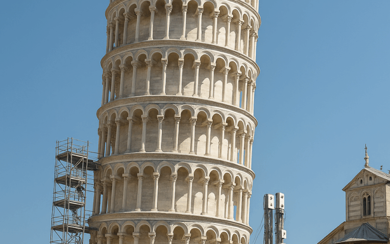ingeniería de refuerzo en la Torre de Pisa