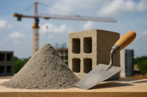 Ceniza volante reciclada utilizada en hormigón sostenible en una obra en construcción.