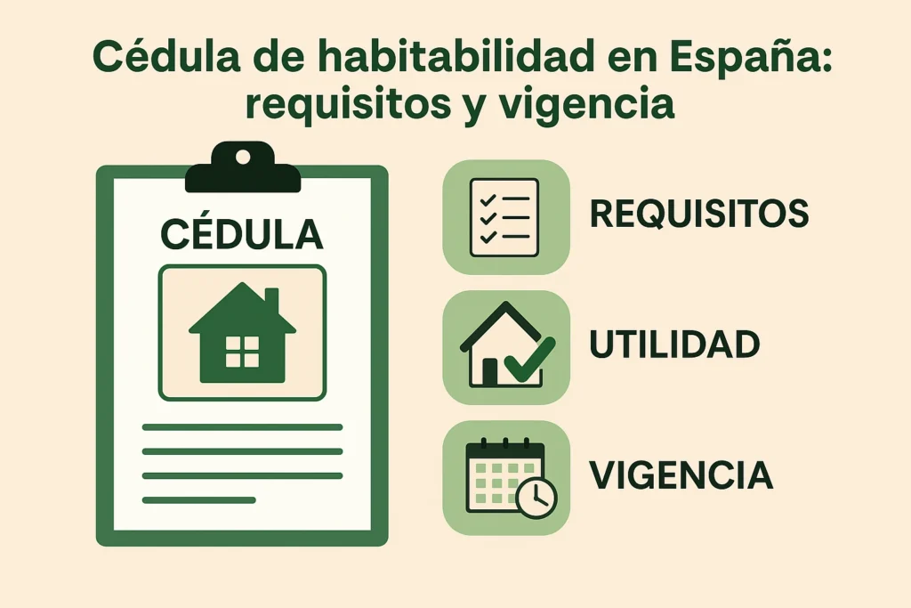 Ilustración explicativa sobre la cédula de habitabilidad en España
