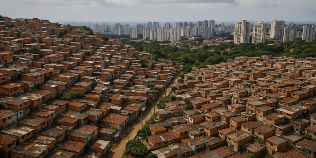 Déficit habitacional en LATAM con contraste entre barrios informales y ciudad moderna