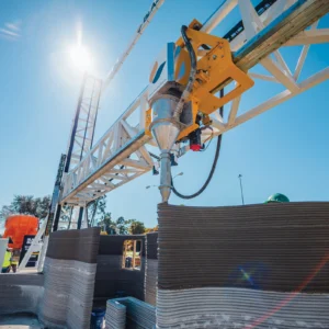 mortero impresión 3D construyendo vivienda