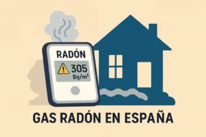 Ilustración sobre los riesgos del gas radón en viviendas en España y cómo prevenirlos
