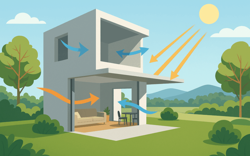 Sistemas pasivos en arquitectura aplicados a vivienda sostenible con diseño bioclimático