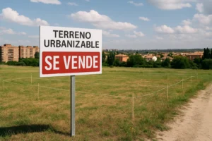 Terreno urbanizable con señalización de parcela en venta