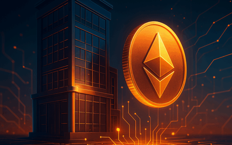 Ilustración conceptual sobre la regulación tokenización inmobiliaria, con edificio, criptomoneda y símbolos legales internacionales