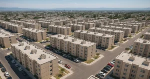Vista aérea de un desarrollo habitacional en México, parte del plan de 1.2 millones de casas Sheinbaum