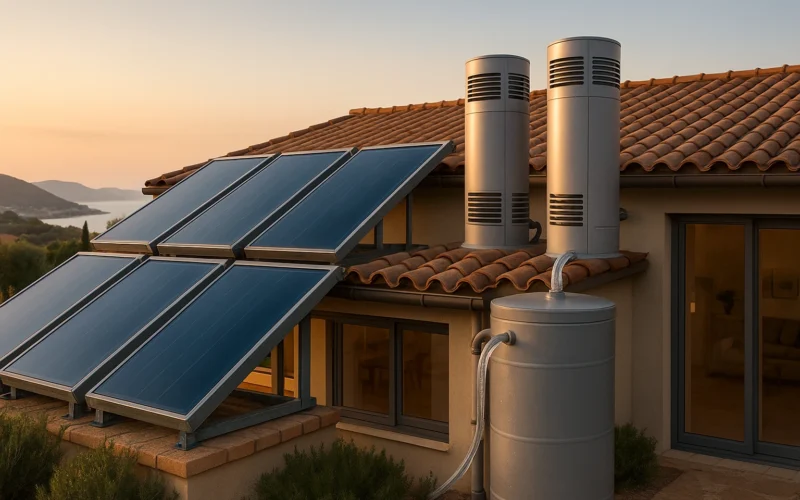 Casas que producen agua con paneles solares y sistemas de captación atmosférica