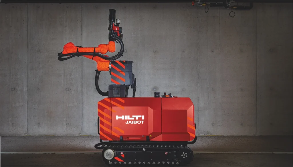 Hilti Jaibot robot de perforación guiado por BIM en obra