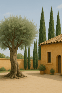Significado de los árboles en un hogar con ciprés y olivo