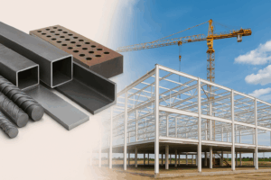 Imagen representativa de los distintos tipos de acero y sus aplicaciones en el proceso constructivo moderno