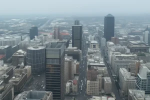 Vista aérea de Johannesburgo desde el mirador del Carlton Centre.