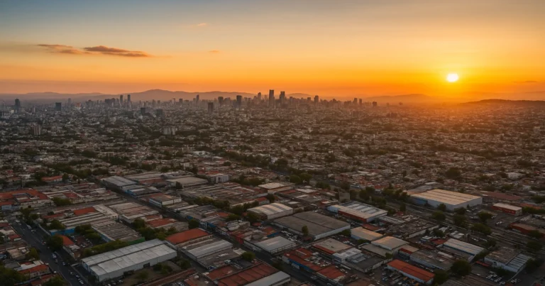 Vista aérea de la Ciudad de México con zonas industriales emergentes — CDMX pierde atractivo inmobiliario