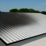 Techo termocrómico con gradiente entre zonas claras y oscuras para regular la radiación solar.