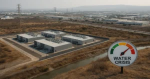 Centro de datos en Querétaro, México, con infraestructuras industriales y acuífero en crisis