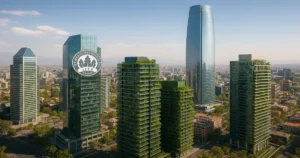 Rascacielos sostenibles en Latinoamérica financiados mediante bonos verdes.