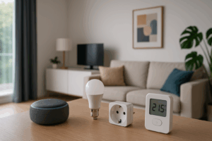 dispositivos inteligentes compatibles con Matter 2.0 en un hogar conectado
