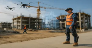 robots en la construcción chilena con drones, exoesqueletos y realidad aumentada