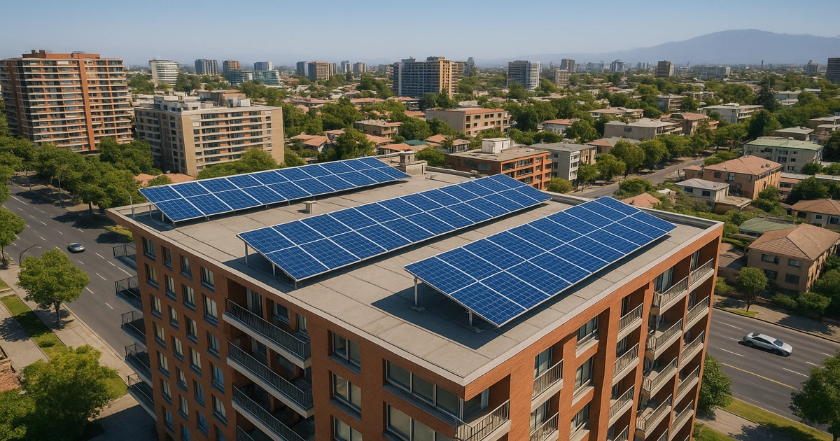 Techos solares en Chile 2026 instalados en edificios urbanos