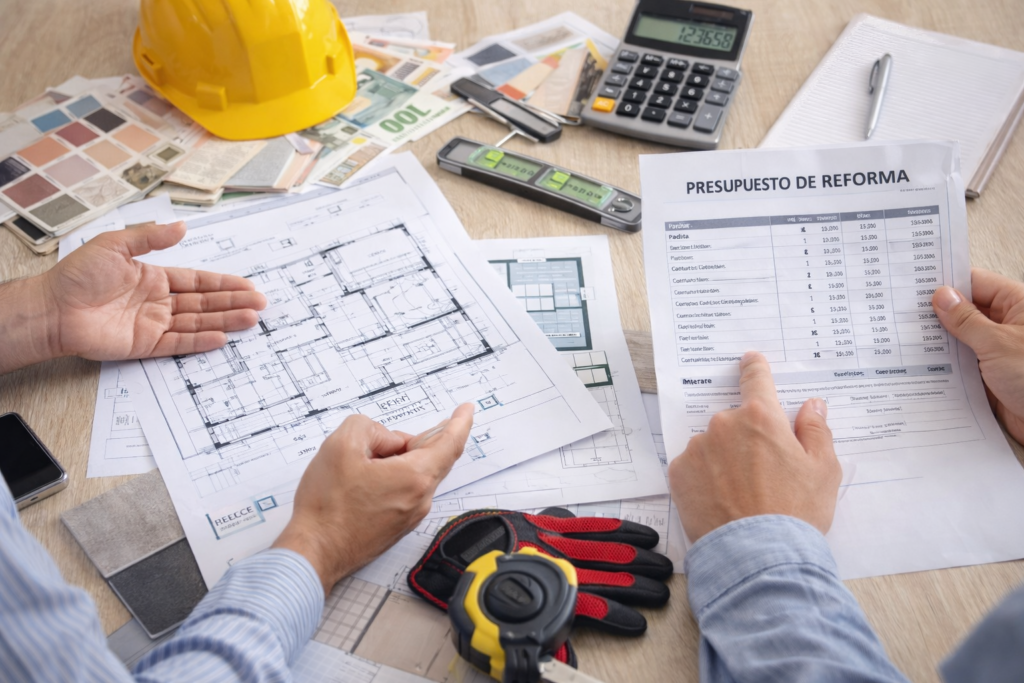 Planificación de una reforma de vivienda con planos y presupuesto detallado