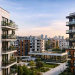 Edificios nuevos sin trasteros en promoción residencial moderna