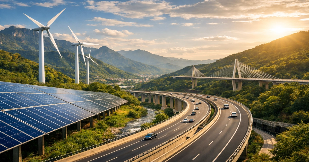 Infraestructura verde en América Latina con energía solar, eólica y obra pública sostenible financiada por CAF