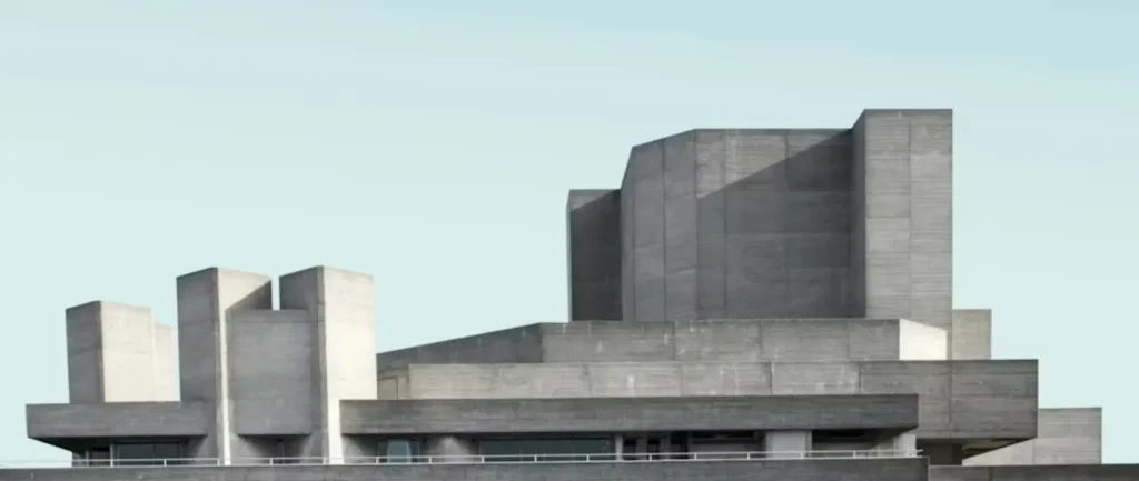 Fachada de edificio contemporáneo con hormigón visto como acabado arquitectónico