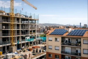 Obra nueva y edificio rehabilitado con paneles solares según el CTE 2026